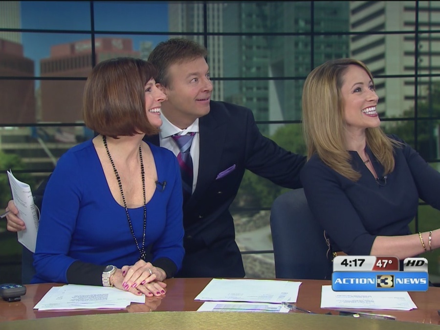 KMTV anchors have fun with selfie stick on the set